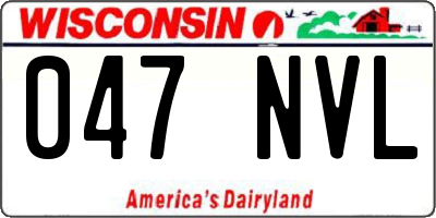 WI license plate 047NVL