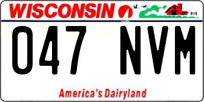 WI license plate 047NVM