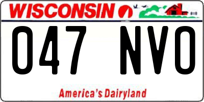 WI license plate 047NVO