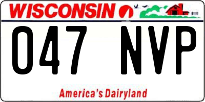WI license plate 047NVP