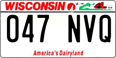 WI license plate 047NVQ
