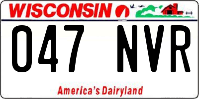 WI license plate 047NVR