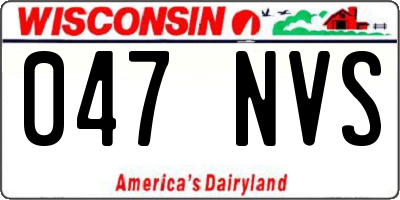 WI license plate 047NVS