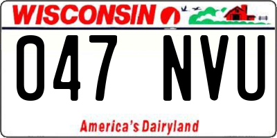 WI license plate 047NVU