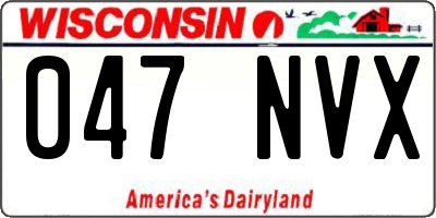WI license plate 047NVX