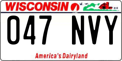 WI license plate 047NVY