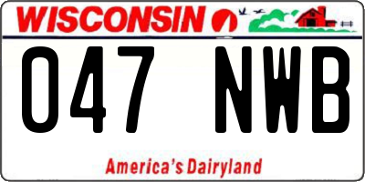 WI license plate 047NWB