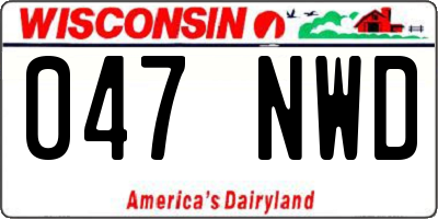 WI license plate 047NWD