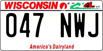 WI license plate 047NWJ