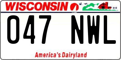 WI license plate 047NWL
