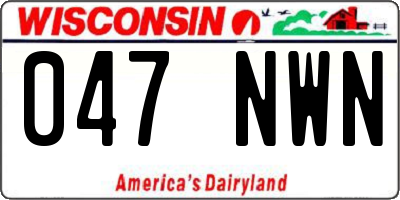 WI license plate 047NWN