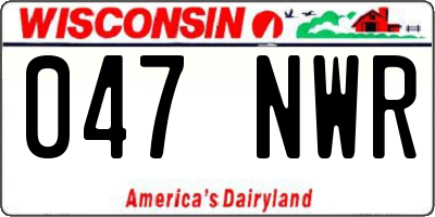 WI license plate 047NWR