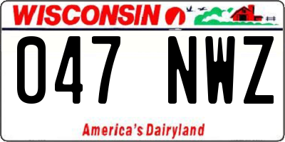 WI license plate 047NWZ