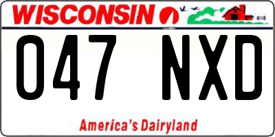 WI license plate 047NXD