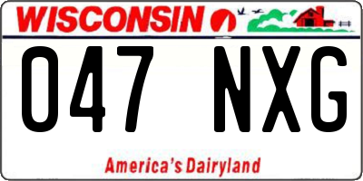 WI license plate 047NXG