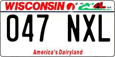 WI license plate 047NXL