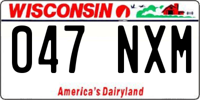 WI license plate 047NXM
