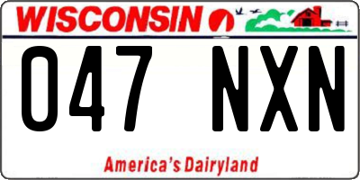 WI license plate 047NXN