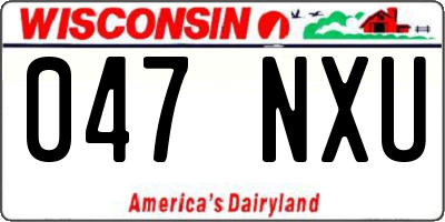WI license plate 047NXU