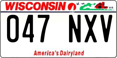 WI license plate 047NXV