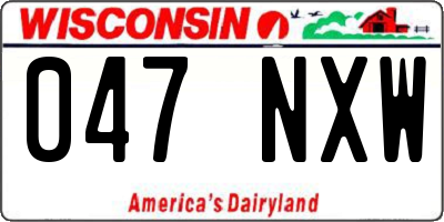 WI license plate 047NXW