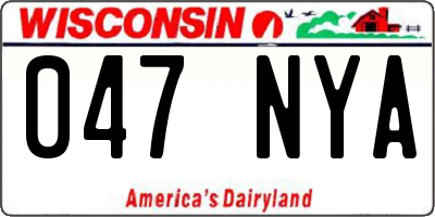 WI license plate 047NYA
