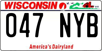 WI license plate 047NYB