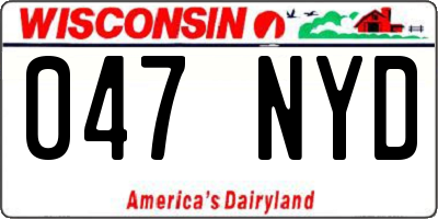 WI license plate 047NYD