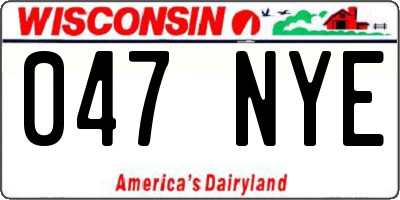 WI license plate 047NYE