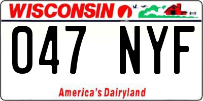 WI license plate 047NYF