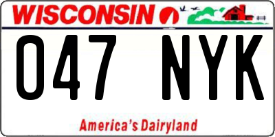 WI license plate 047NYK