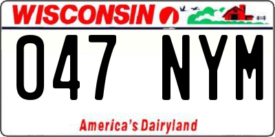 WI license plate 047NYM