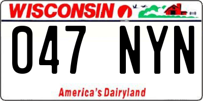 WI license plate 047NYN