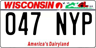 WI license plate 047NYP