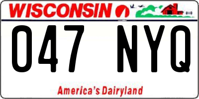 WI license plate 047NYQ