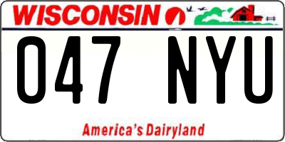 WI license plate 047NYU