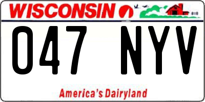 WI license plate 047NYV