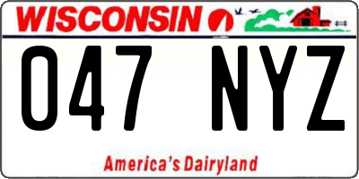 WI license plate 047NYZ