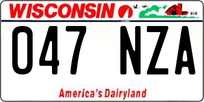 WI license plate 047NZA