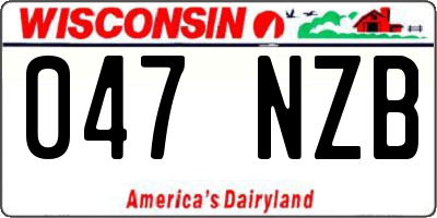 WI license plate 047NZB