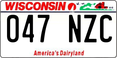 WI license plate 047NZC