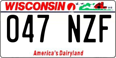 WI license plate 047NZF