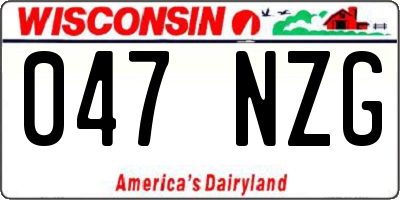 WI license plate 047NZG