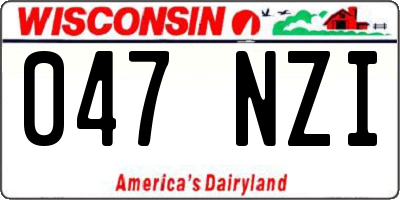 WI license plate 047NZI