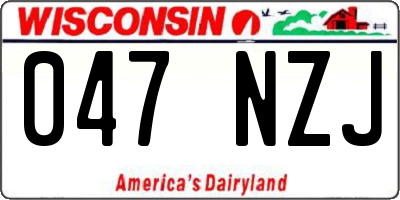 WI license plate 047NZJ