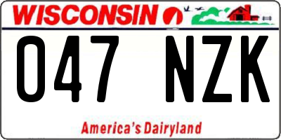 WI license plate 047NZK