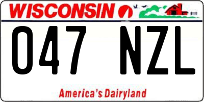 WI license plate 047NZL