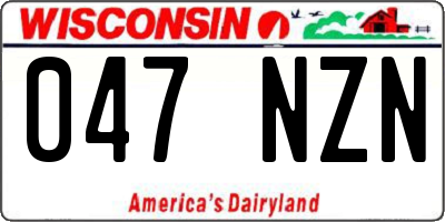 WI license plate 047NZN