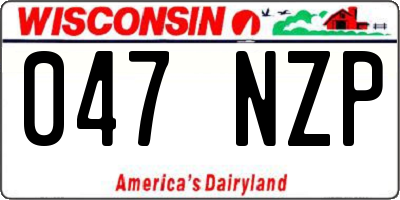 WI license plate 047NZP