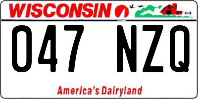 WI license plate 047NZQ